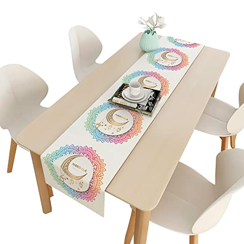 Ramadan Table Runner For Dining Table, Gold Moon Table Runner Rectangle Square Oval Round Table Decorative Coffee Table Runner For Party Wedding Reception Ramadan Decoration, 13 X 71 Inch #TOP7