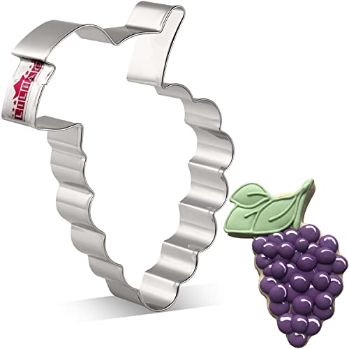 Liliao Grape Cookie Cutter - 3.4 X 4.4 Inches - Stainless Steel #TOP27