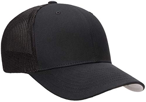 Flexfit Mens Flexfit Trucker Mesh Fitted Cap, Black, One Size Us #TOP4