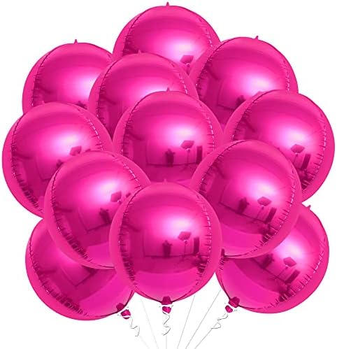 KatchOn, Big Gold Foil Balloon - 22 Inch, Pack of 12 | Gold 4D Balloons, Gold Mylar Balloons | Metallic Gold Balloons, Gold Foil Balloons | Round 4D Gold Sphere Balloons for Gold Party Decorations