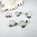 Green Aventurine Ring, Dainty Healing Crystal Green Stone Ring for Women, Gold Plated Stackable Rings Handmade Jewelry