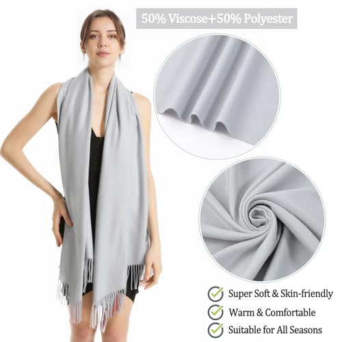Image of Pashmina Scarf and Shawl - Soft Women Pashminas Wrap for Wedding Evening Party dresses