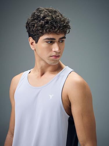 Image of TECHNOSPORT Men's Solid Slim Fit Scoop Neck Sports Innerwear Vest with TECHNOCOOL+ Quick Dry Anti Odour Anti Microbial 2 Way Stretch Soft & Smooth Activewear