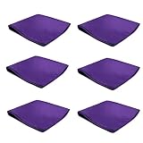 Mens Pocket Squares Handkerchief 6 PK Wedding Party Solid Color Handkerchiefs (Purple)