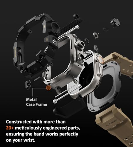 Image of ULTIMAL Rugged Case with Band for Apple Watch 49mm,Compatible with Apple Watch Ultra 3 /2 /1, Military Grade Shockproof Bumper Cover for iWatch Tactical Band Men (49mm,Desert Yellow)