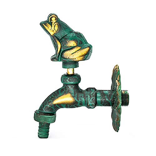Weirun Green Frog Decorative Solid Brass Garden Outdoor Faucet - with a Set of Brass Quick Connecter for 1/2