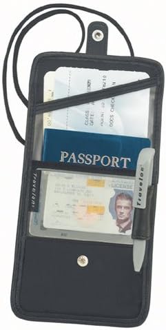 SavvyfashionsBoarding Pass, Id, & Passport Holder Neck Wallet - Black in Color