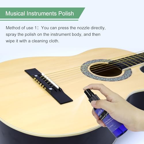Deluxe Guitar Cleaning and Maintenance System 3-Piece Kit: Lemon Oil, Polish, and Guitar String Oil - Guitar Cleaning Kit - for cleaning, polishing, and protection of guitars.