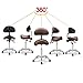 Kaleurrier Saddle Stool Rolling Swivel Height Adjustable with Wheels,Heavy Duty Anti-Fatigue Ergonomic Saddle Chair for Hair Beauty Salon Lab Dental Massage Office Home Kitchen (with Back, Coffee)