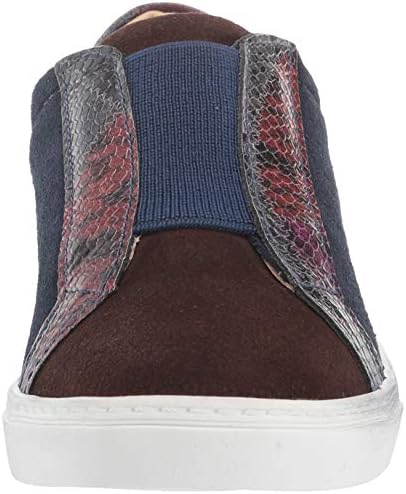Marc Joseph New York Kids Boys/Girls Leather Made in Brazil Slip on Elastic Detail Sneaker, Navy/Brown Suede, 5.5 US Unisex Little | Image 1