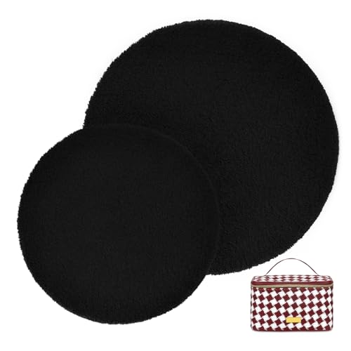 Softmaison Stadium Seats,Portable Bleacher Seats with Portable Clutch Bag Memory Foam Seat Cushion 2 Pack Anti-Slip Round 18.5×18.5×1 and 16×16 inches