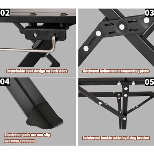 Ensemble table de camping pliante en aluminium haute densité - 4