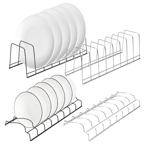 MOAMUN 4 Escurreplatos Acero Inoxidable, Escurreplatos Armario Escurridor De Platos, Escurridor Fregadero Escurridor Platos, Organizador Platos para Tapa De Olla Tazón Platos Tablas De Cortar Bakeware