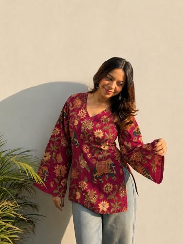 Image of ANNI Designer Cotton Short Kurti for Women | Stylish Kurti | Short Kurti Top | Casual Kurta for Women | Comfortable Cotton Kurtis for Womens