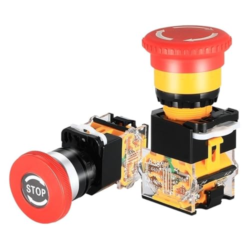 Interruptor de parada de emergencia LA38-11ZS con cabeza de seta y bloqueo de 22mm