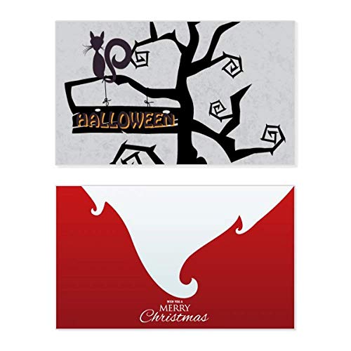 Carte de Noël Vintage Chat pour décorer votre arbre de fête avec un message original