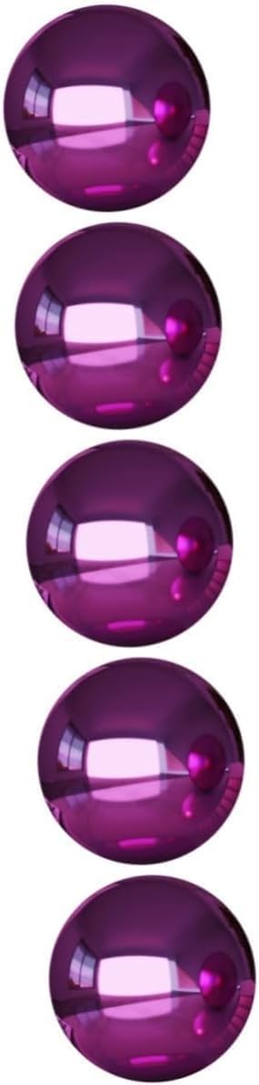 DULAI 5pcs Garden Reflective Ball Stainless Steel Ball Decor Gazing Balls for Gardens Shiny Reflective Globe Disco Ball Garden Gazing Globe Garden Mirror Globe Mirror Wall Outdoor Purple, Purplex5pcs