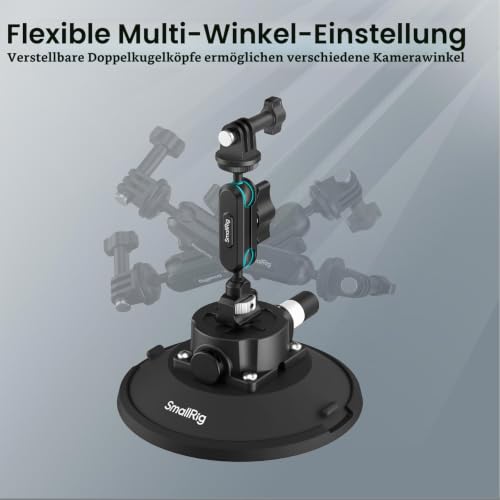 SMALLRIG 6" Suction Cup Mount mit Kugelkopf-Zauberarm, Halterung für Action-Kameras für DJI Osmo Action 6/5/4, für Insta360 x5… – Ansicht 6