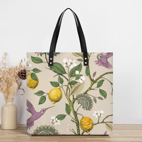 Sac à main shopper rétro fleurs et oiseaux une poésie à emporter - 3