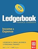  LEDGER BOOK: Income and Expense Log Book for Small Business and Personal Finance / Blue & Yellow