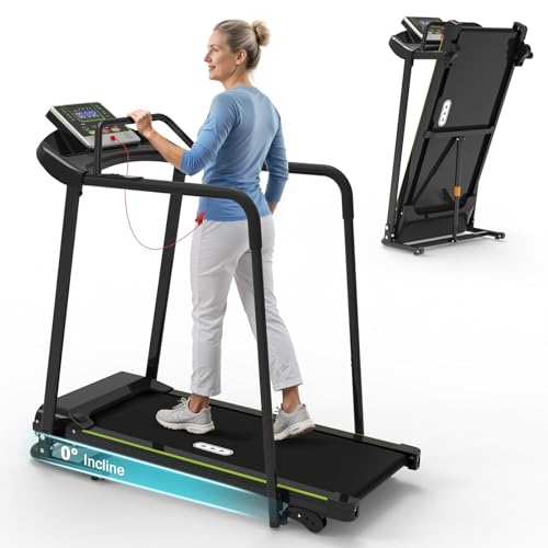 Redliro Treadmill for Seniors Slow Walking - 0.3mph Start, Front & Long Handrails - Foldable...