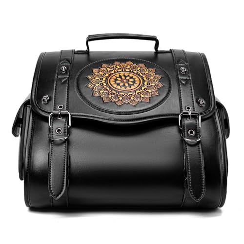Sac de selle de moto poches latérales spacieuses en cuir PU