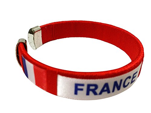 Flag C Bracelets Wristbands - Europe (1-Pack, Country: France red)