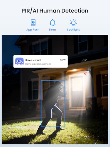 Image of Solar Camera Outdoor Wireless, No Subscription, Expandable to 10CH, 4 Cam Kit Home Security Camera System, 4MP Color Night Vision, 360 Pan&Tilt, PIR /AI Detection, Works Offline & 2.4G /5G WiFi