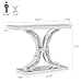Silver Mirrored Console Table with Crushed Diamond Inlay, 39.4'' Long Glass Entryway Sofa Table, C-Shaped Base Modern Accent Narrow Table for Living Room, Hallway, Foyer, Entrance