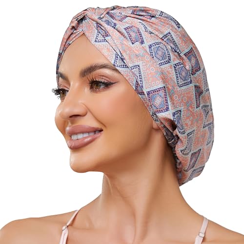 Bohemia Adjustable Silk Bonnet Satin Curly Hair Wrap for Sleeping Women