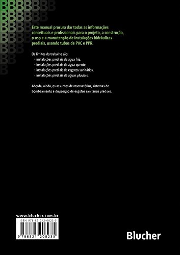 Instalações Hidráulicas Prediais: Utilizando Tubos Plásticos
