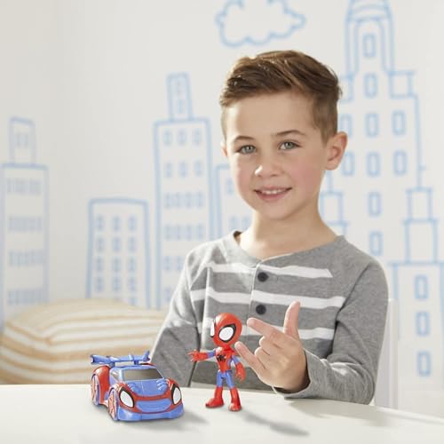 Hasbro Spidey et Ses Amis fantastiques - Spidey et Web-Crawler, Figurine d'action et véhicule, pour Les Enfants à partir de 3 Ans
