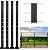 Muzata 4Pack Cable Railing Post Black Square Weldless Flat top 36’’x2’’x2’’ Stainless Steel Pre-Drilled for Wood Concrete Surface Mount Deck Balustrade Invisible PS02 BH4S, PT1 PT2 PT6