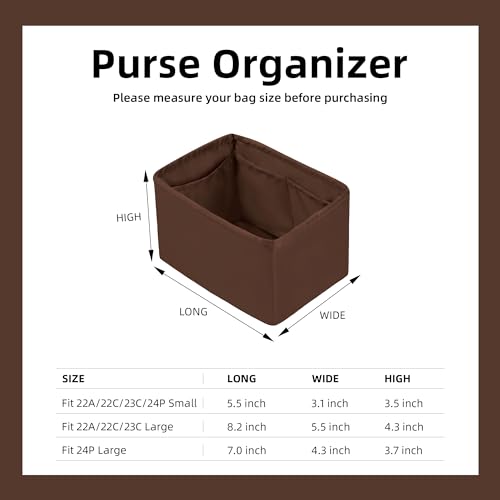 Image of DGAZ Silk Purse Organizer Insert Fits Chanel Duma Bags,Silky Smooth Bag Organizer,Luxury Handbag & Tote Shaper(Gold,22A /22C /23C /24P Small)