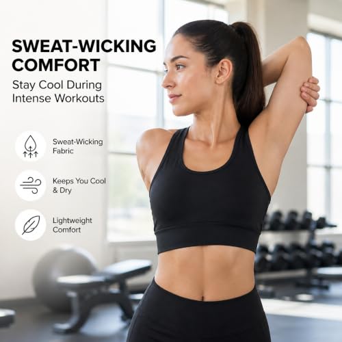 Image of Sports Bra for Women | Non-Padded High Support Gym, Yoga & Running Bra | Seamless Sweat-Wicking Polyester Workout Bra