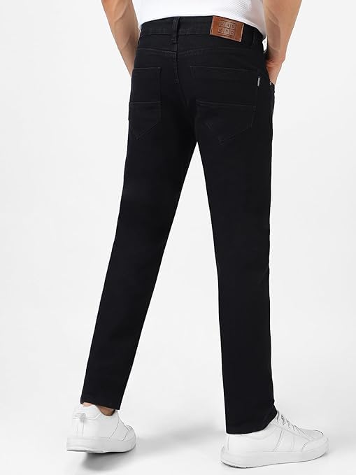 Image of Men's Easy Fit Solid Black Jeans
