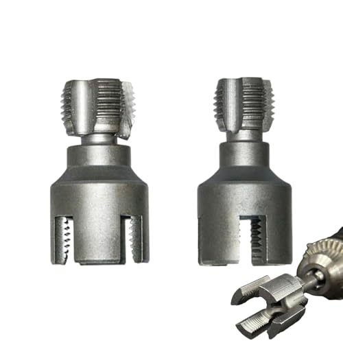Filettatrice per tubi, 2 pezzi, per lavori industriali, sanitari, domestici, auto, esterni, giardinaggio, riparazione