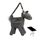 Genérico Bolso Para Señoras, Correa De Hombro Impermeable De Gran Capacidad | Bolsos Lindos De Diseño De Caballo | Bolso De Hombro De Western Cowboy | Para Mujeres Novia Compras, Gris, Se référer au