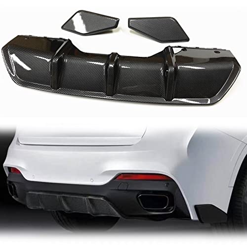 Kit Carrosserie pour BMW X6 F16 avec Diffuseur Arrière et Moulage Latéral Look Carbone