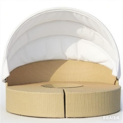 Ersatzdach Für Sonneninsel Im Außenbereich – Passgenaue Überdachung Für Rundes Rattan-Tagesbett – Wasser- & UV-beständig, Ideal Für Gartenmöbel-White Ersatzdach Für Sonneninsel Im Außenbereich – Passgenaue Überdachung Für Rundes Rattan-Tagesbett – Wasser- & UV-beständig, Ideal Für Gartenmöbel-White