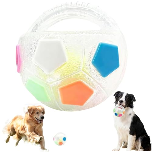 XUDUOO The Mellow Dog Calming Ball, Hundespielzeug Unzerstörbar, Antistressball Hund, Hundeball mit Quietscher, Lustige Erziehungshilfen für Hunde, Interaktiver Bissfest -Training, Indoor & Outdoor