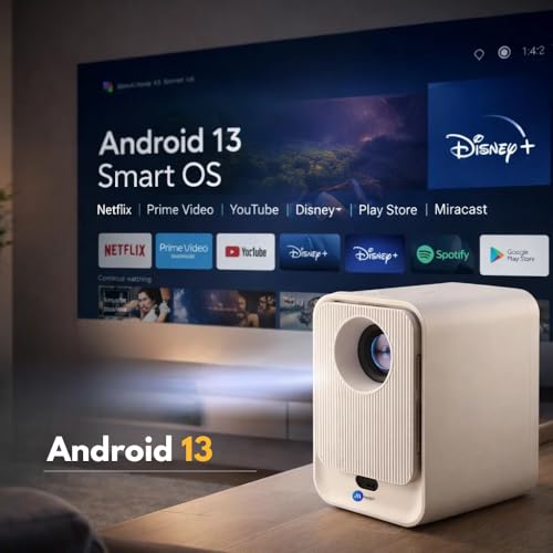 Image of Maizic Smarthome Tej Ultra Pro 8K Smart LCD Projector | 15000 Lumens | Native 7680x4320 Resolution | Android 13 | Auto Keystone & Auto Focus | 130 inch Screen | Netflix, Prime Video, YouTube | WiFi6&BT5