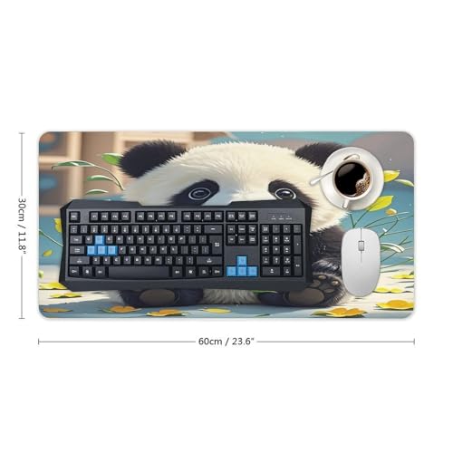Alfombrilla Gamer Grande Rubber Panda Blanco y Negro miniatura 2