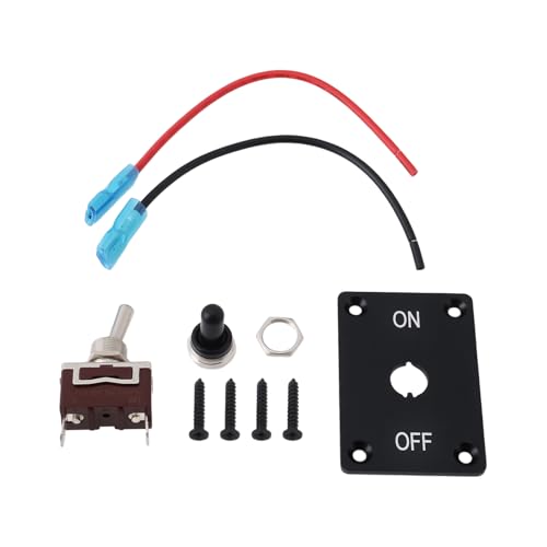 YINETTECH 1Set SPST Waterproof Momentary Toggle Switch, (ON)-Off-(ON) 12V 30A with ON/Off Mounting Panel 2 Pin Wired