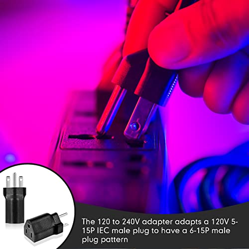 6-15P to 5-15R US Plug Adapter 3 Prong Electrical Converter Plug 15 Amp to 10 Amp Power Adapter, 120V to 240V, Black(2 Pieces) - Thumbnail 5