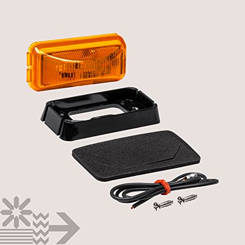 2.5" Amber Led Trailer Marker Light W/Black Bezel [Dot Fmvss 108] [Sae P2Pc] [Surface Mount] [Waterproof Ip67] Side Marker Lights For Trailer Truck #TOP7