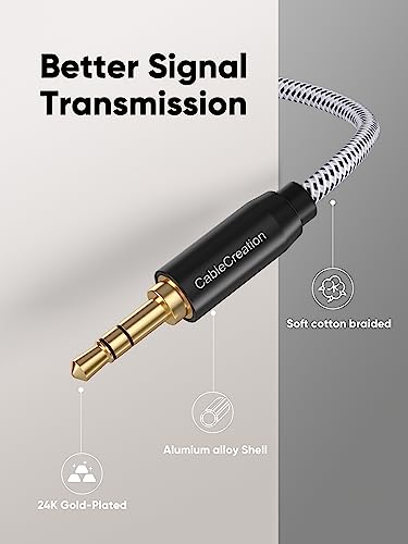 Cablecreation Aux Cable(6Ft/1.8M),3.5Mm Audio Cable Male To Male,1/8 Inch Auxiliary Stereo Jack,Aux Cord For Headphone, Phone, Car, Speaker And More(With Aux Port) #TOP2
