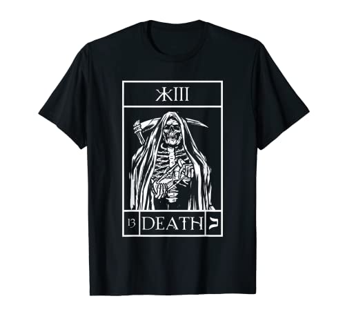 Blackcraft Vintage Grim Reaper Death Tarot Card Oculto Goth Camiseta
