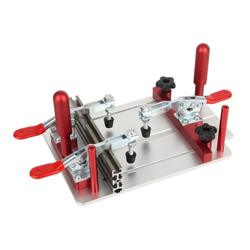 Rail Coping Sled, Adjustable Router Table Coping Sled 0-48mm Fence Distance Crosscut Sled for Table Saw with Safety Clamp 144.5mm Maximum Clamping Width