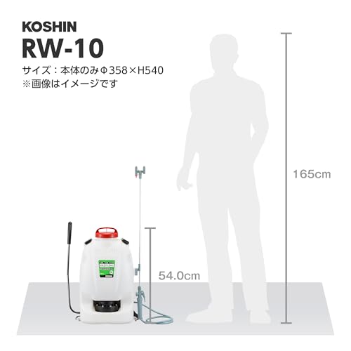 工進(KOSHIN) 背負い式 手動噴霧器 タンク 10L グランドマスター RW-10 ダイヤフラム ポンプ 人力 加圧 消毒 防除 除草 カバー付き 7枚目
